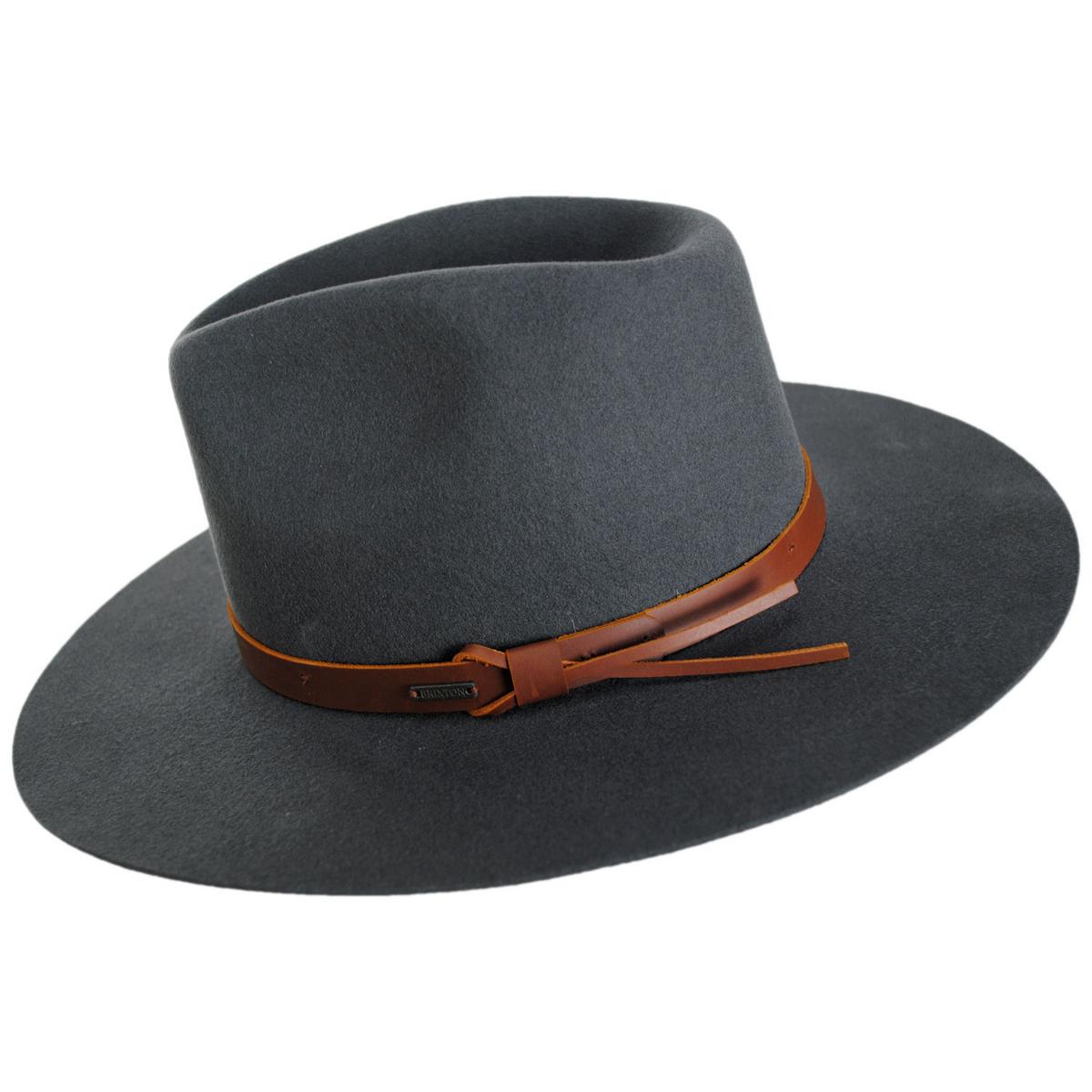 BRIXTON HATS | Hawkins Weather Guard Wool Felt Western Hat | 135613 | profile | ASPHALT/BROWN