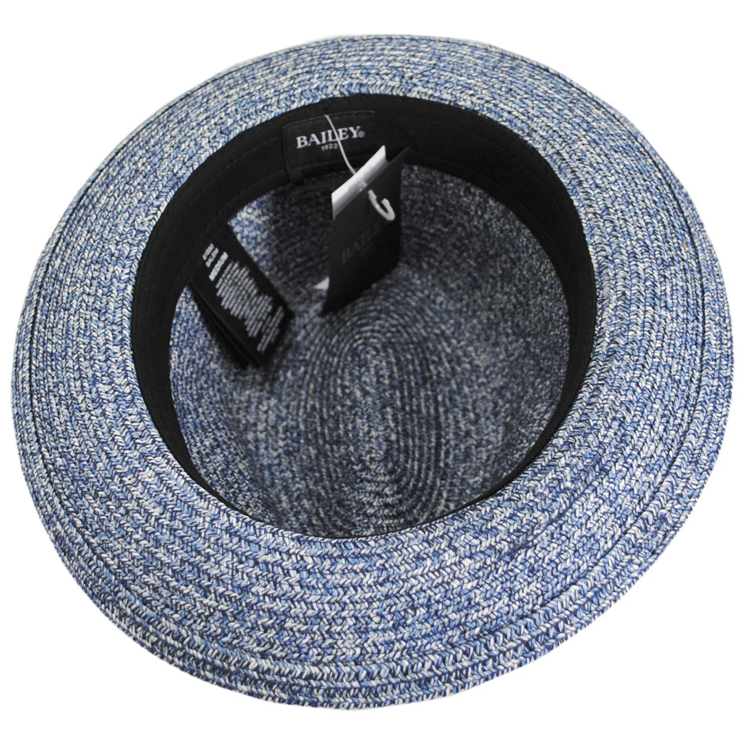 Bailey 1922 | Salem Braided Toyo Straw Fedora Hat - Heather Blue | 127810HB | under | HEATHER BLUE