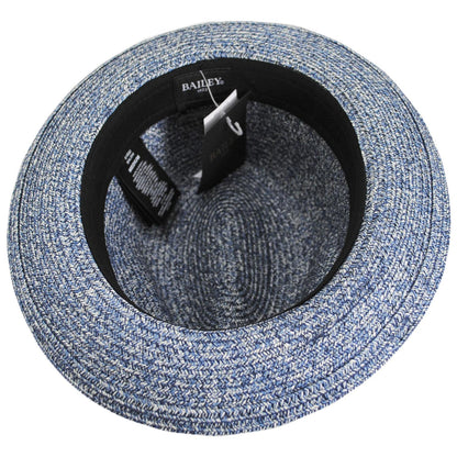 Bailey 1922 | Salem Braided Toyo Straw Fedora Hat - Heather Blue | 127810HB | under | HEATHER BLUE