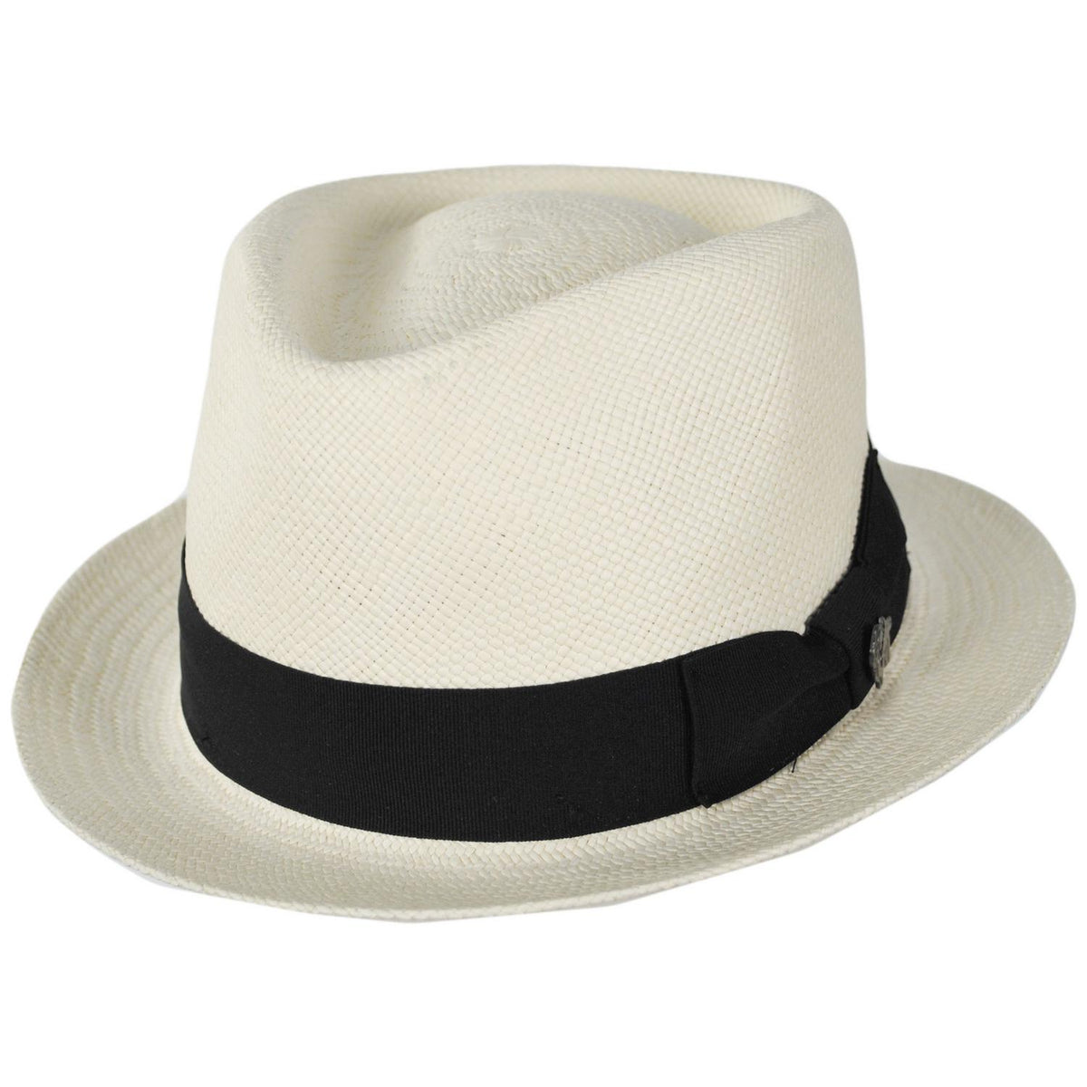 Bigalli | Boston Panama Straw Trilby Fedora Hat | 129202 | lead | WHITE