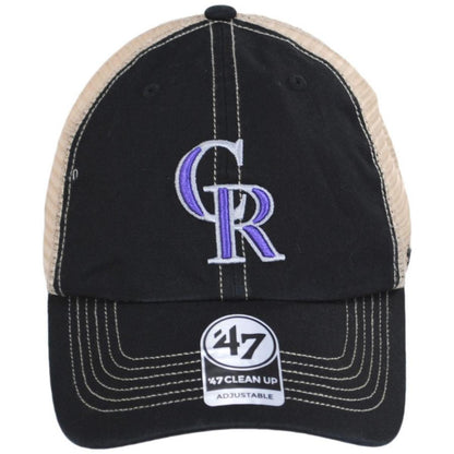 47 Brand | Colorado Rockies Trawler 47 Mesh Clean Up Baseball Cap | 203465 | front | BLACK