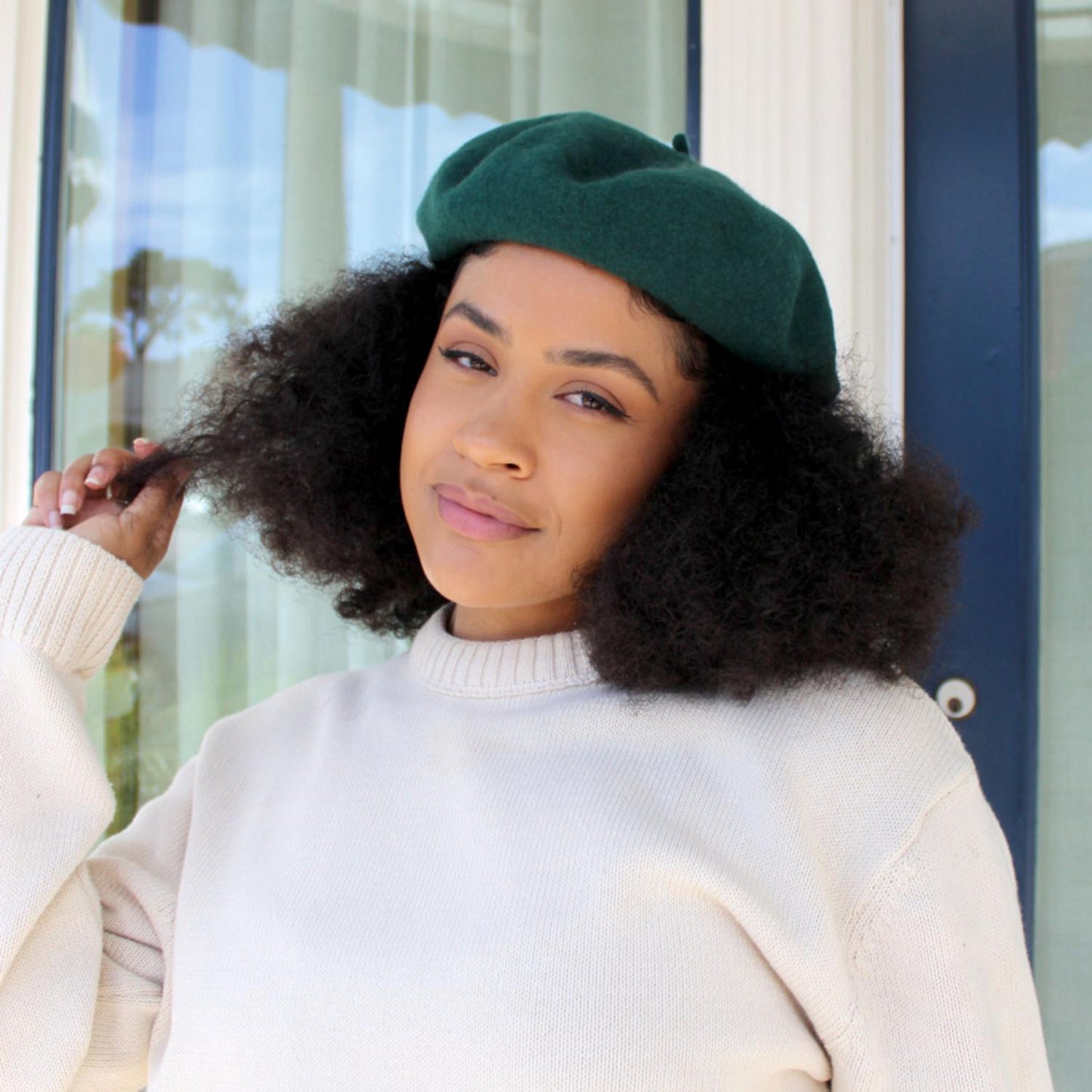 Village Hat Shop | Wool Fashion Beret | 152500 | lsftwo | DARK GREEN