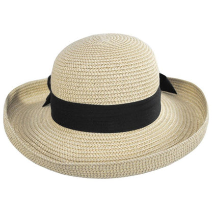 Toucan Collection | Toyo Straw Backbow Packable Roller - Made to Order | 104853 | front | NATURAL/BLACK