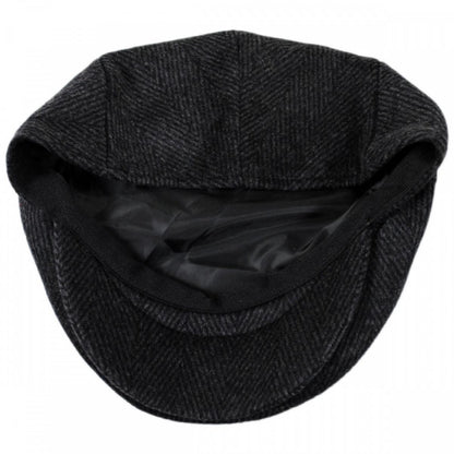 Jaxon Hats | Large Herringbone Wool Blend Ivy Cap | 167759 | under | CHARCOAL