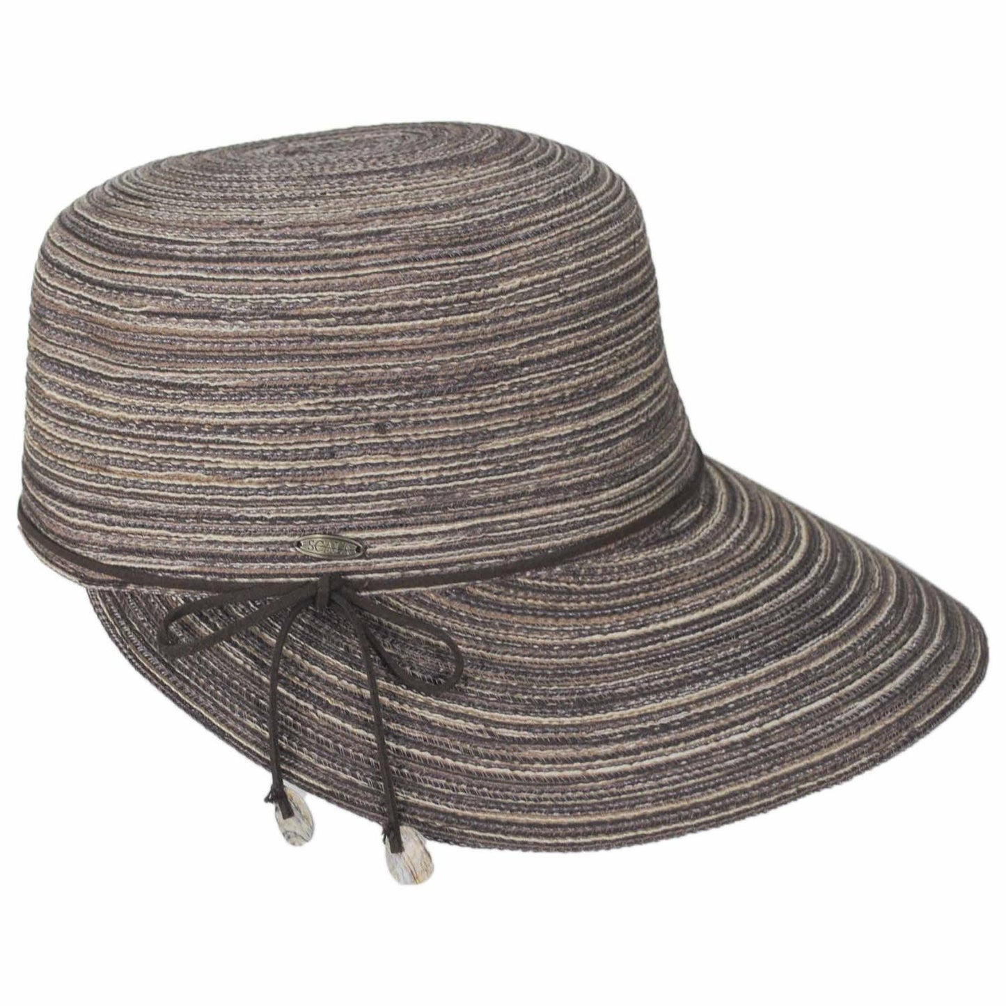 Scala | Teodora Poly Braid Facesaver Cap | 101567 | profile | BROWN