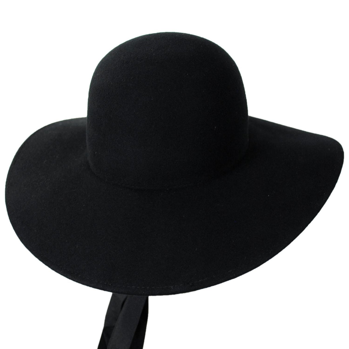 San Diego Hat Company | Stella Wool Felt Floppy Swinger Hat with Chin Ties | 125225 | lead | BLACK