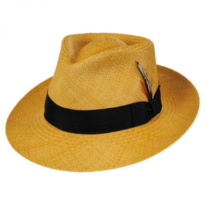Jaxon Hats | Stain Repellent Panama Straw C-Crown Fedora Hat | 126415 | lead | PUTTY