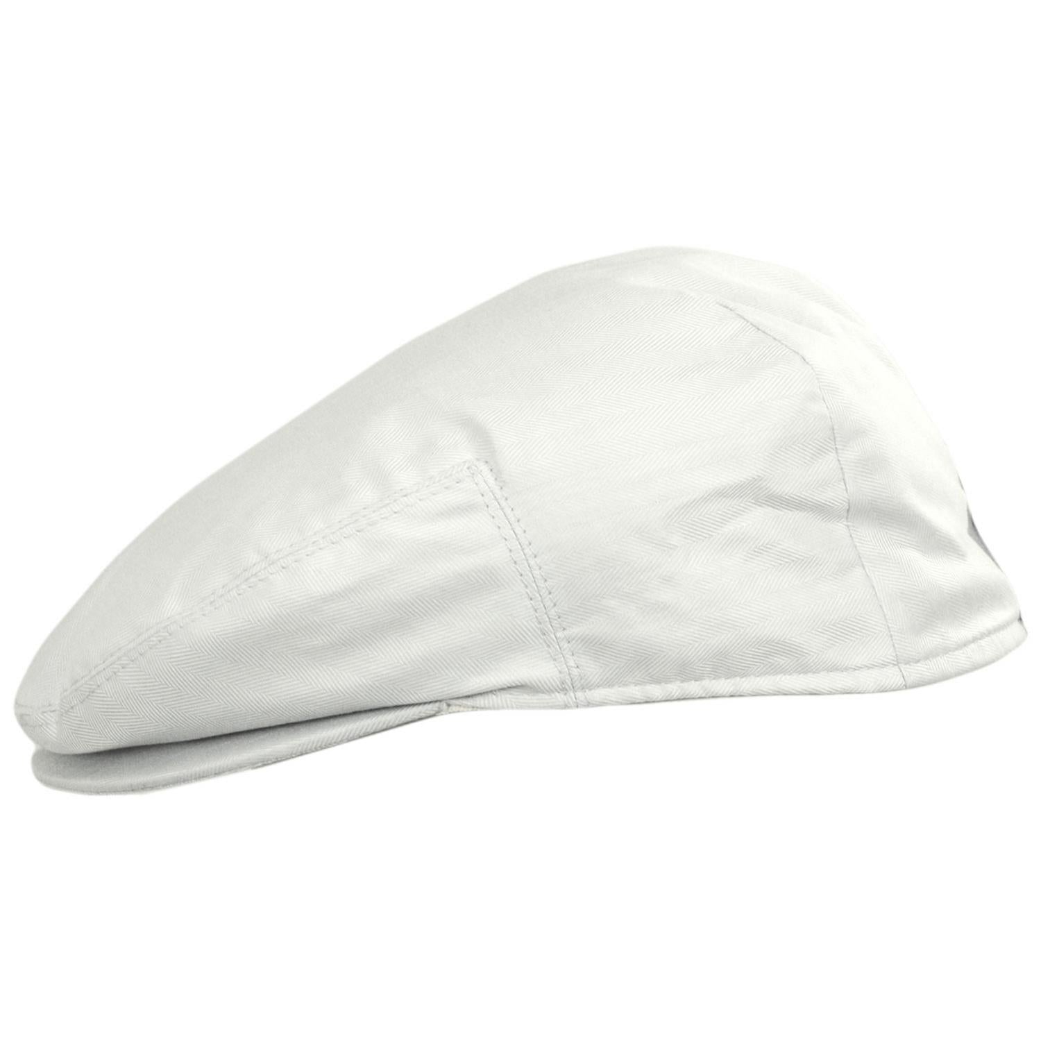Baskerville Hat Company | Llanddew Cotton Herringbone Ivy Cap | 167680 | profile | IVORY