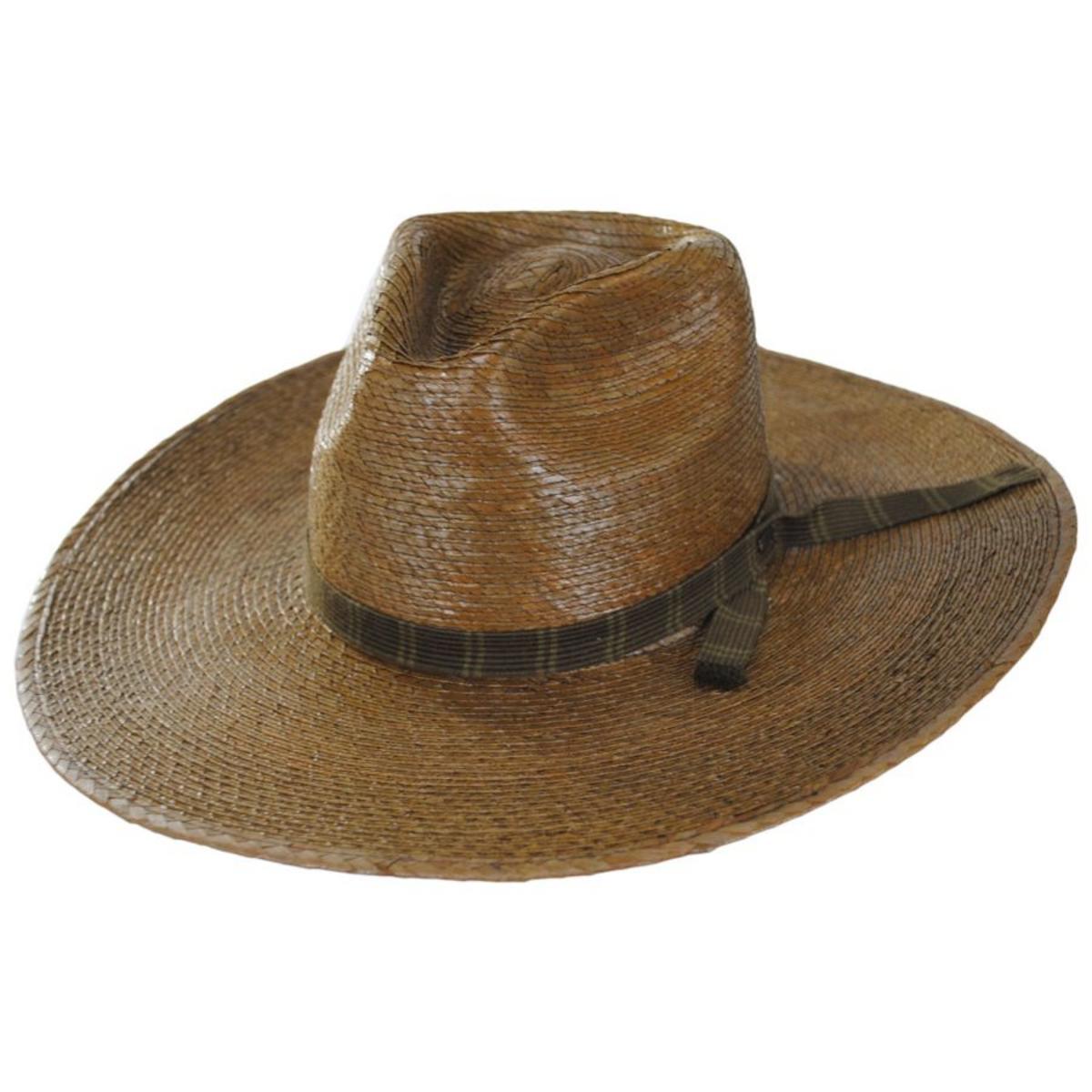 BRIXTON HATS | Leigh Palm Straw Fedora Hat - Toffee | 104046TOF | lead | TOFFEE