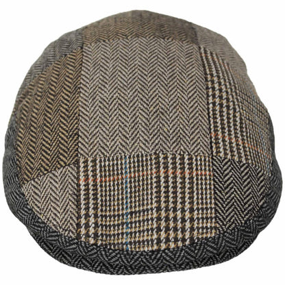 Jaxon Hats | Herringbone Patchwork Wool Blend Ivy Cap | 167734 | front | BROWN/GREY
