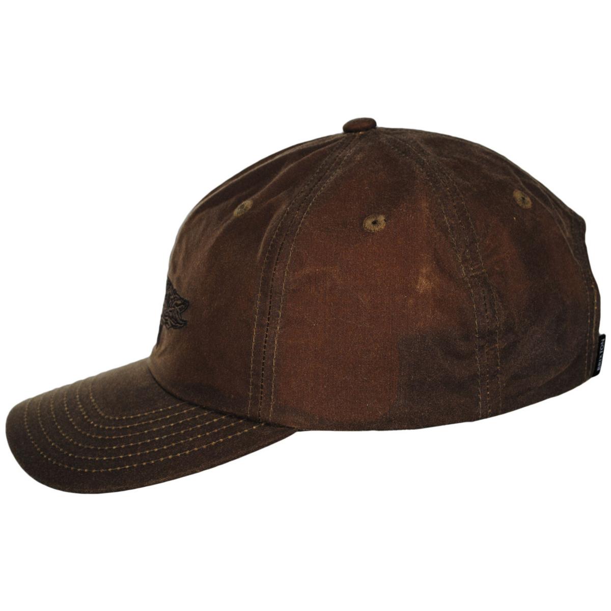 BRIXTON HATS | Muskie Weather Guard Waxed Cotton Netplus Strapback Baseball Cap | 201861 | profile | COPPER