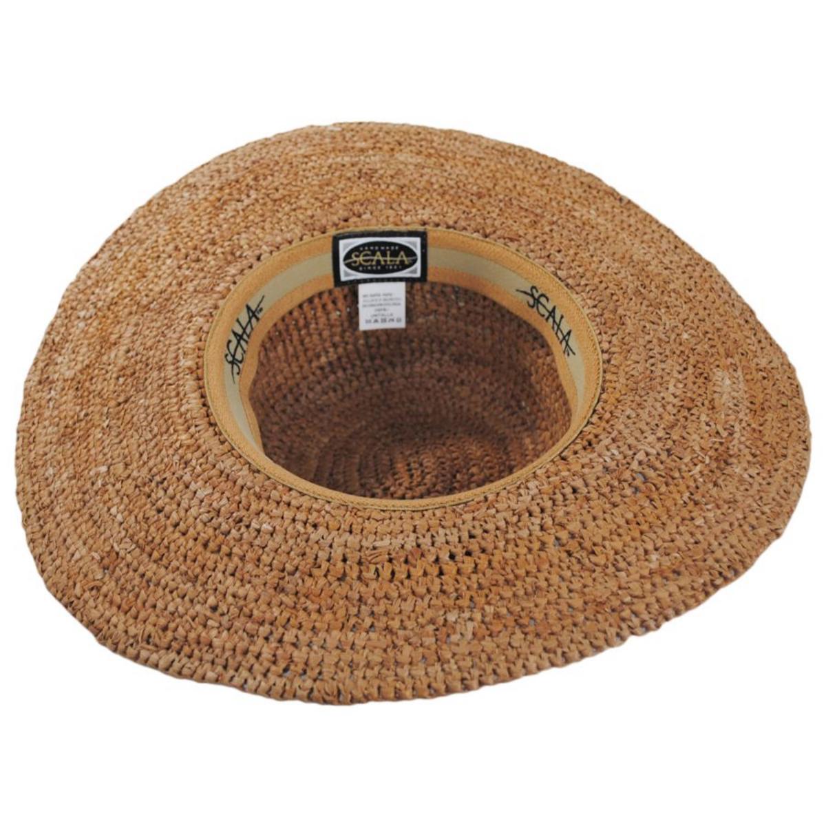 Scala | Linen Band Raffia Straw Swinger Hat | 101403 | under | TEA