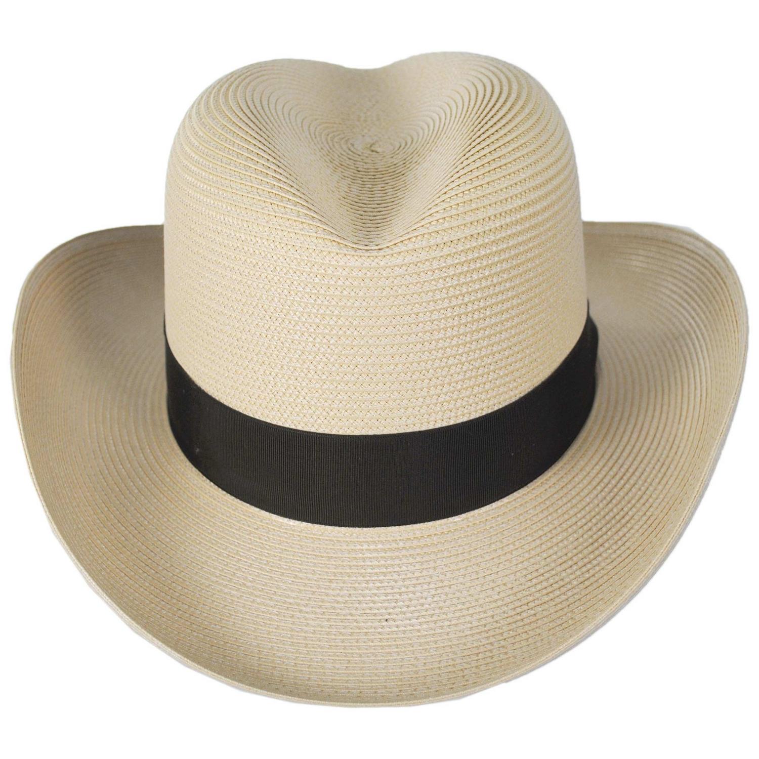 Stetson | El Dorado Florentine Milan Straw Homburg Hat | 127074 | front | SAND