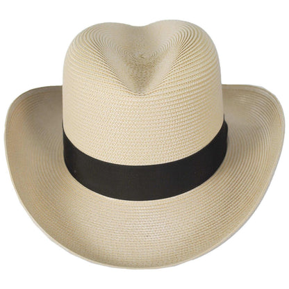 Stetson | El Dorado Florentine Milan Straw Homburg Hat | 127074 | front | SAND