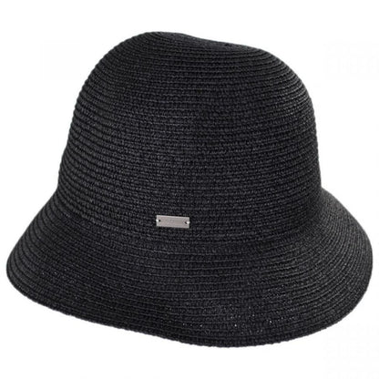 Betmar | Gossamer Toyo Straw Blend Cloche Hat | 101112 | profile | BLACK