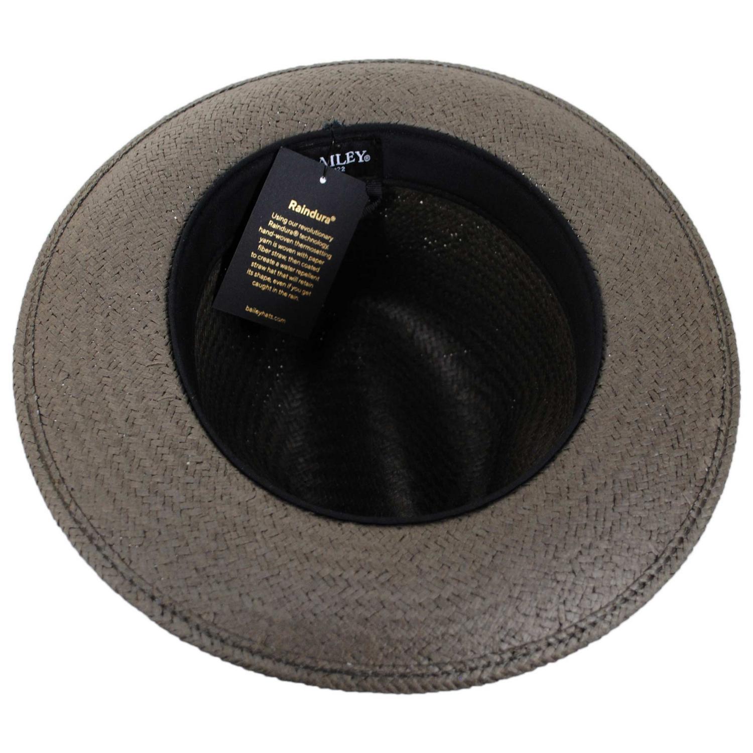 Bailey 1922 | Blixen Sun Raindura Straw Fedora Hat | 127936 | under | KAPOK GREEN