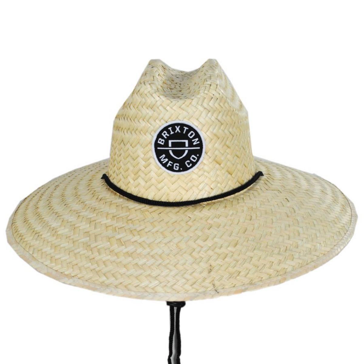 BRIXTON HATS | Crest Palm Leaf Straw Lifeguard Hat | 128334 | front | NATURAL