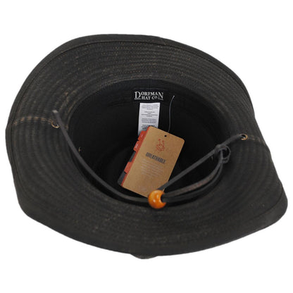 Dorfman Pacific | Weathered UPF 50+ Cotton Outback Hat | 400226 | under | BROWN