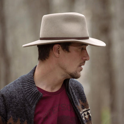 Stetson | Bozeman Crushable Wool Felt Outback Hat | 130692 | lsmtwo | MUSHROOM