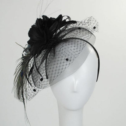 Toucan Collection | Peacock Fascinator - Made to Order | 121614 | profile | BLACK