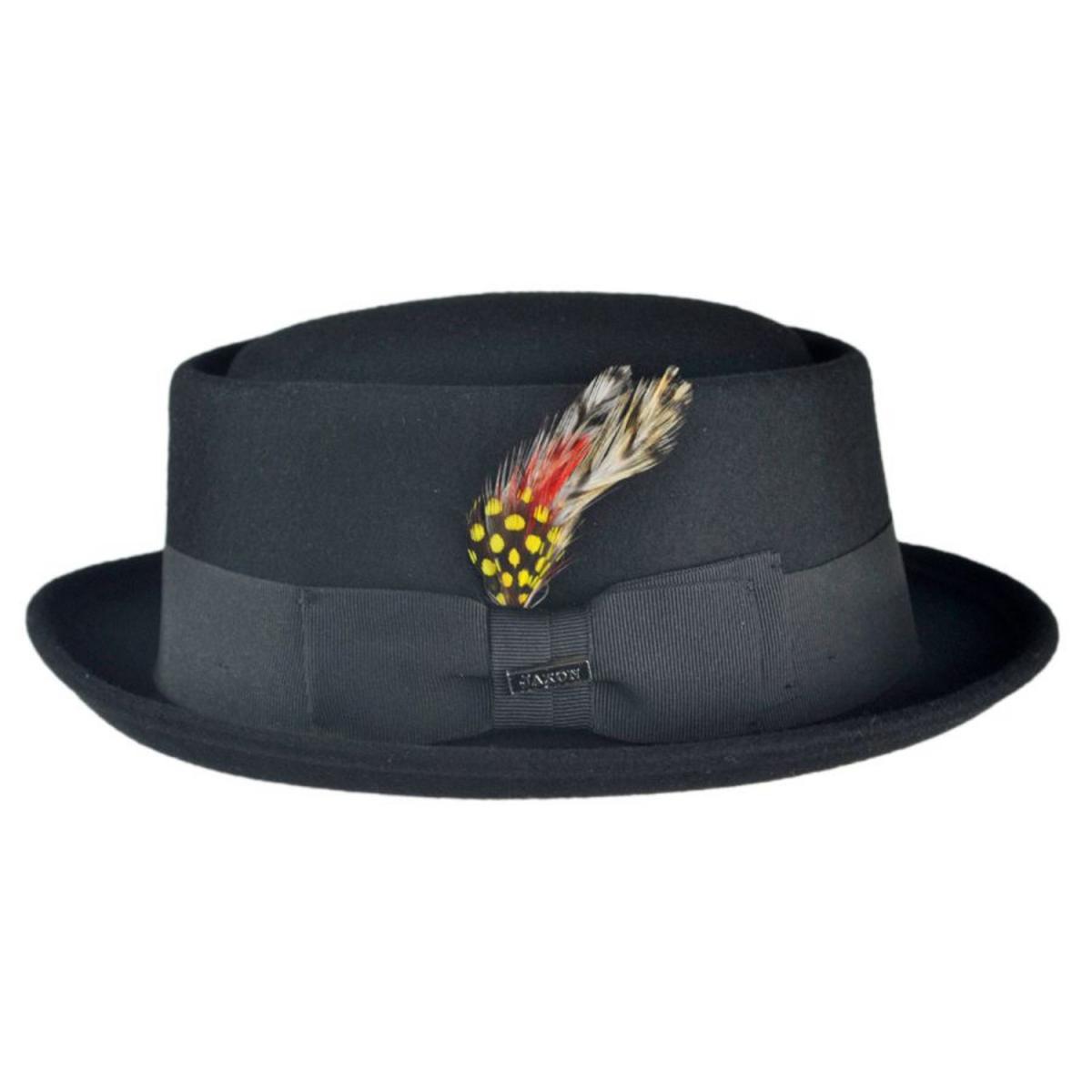 Jaxon Hats | Wool Felt Pork Pie Hat | 135065 | profile | BLACK