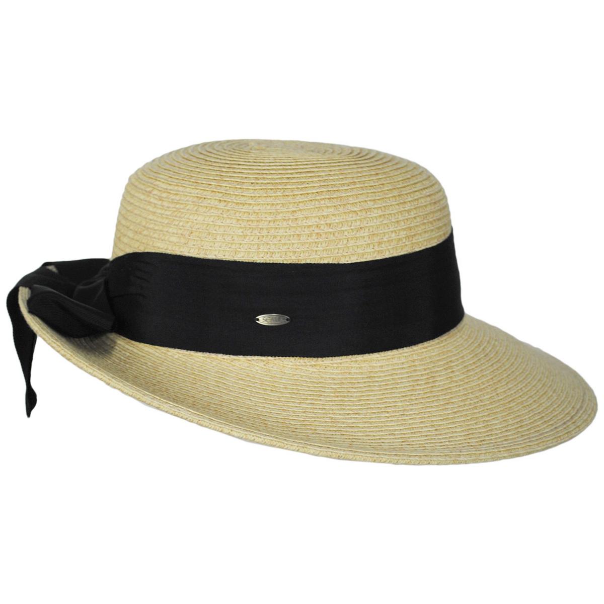 Scala | Assymetrical Toyo Braid Facesaver Cap | 101551 | profile | NATURAL