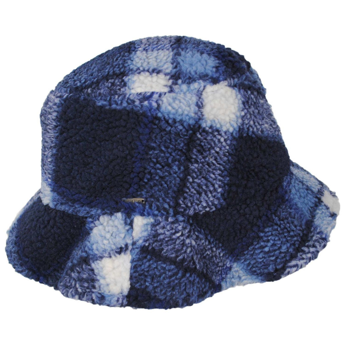 BRIXTON HATS | Ellee Faux Sherpa Plaid Bucket Hat | 185565 | profile | CLASSIC NAVY PLAID