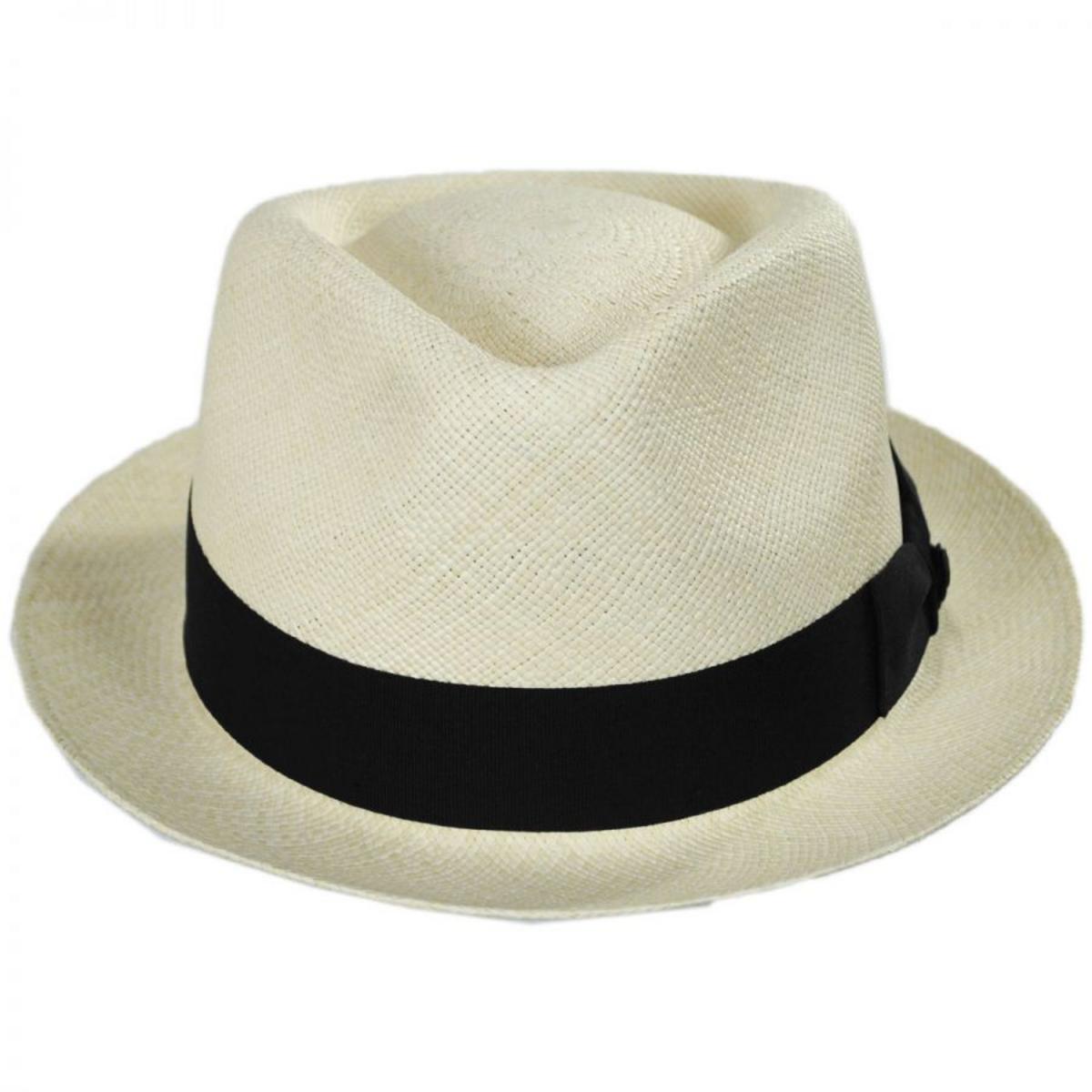Bigalli | Boston Panama Straw Trilby Fedora Hat | 129202 | front | NATURAL