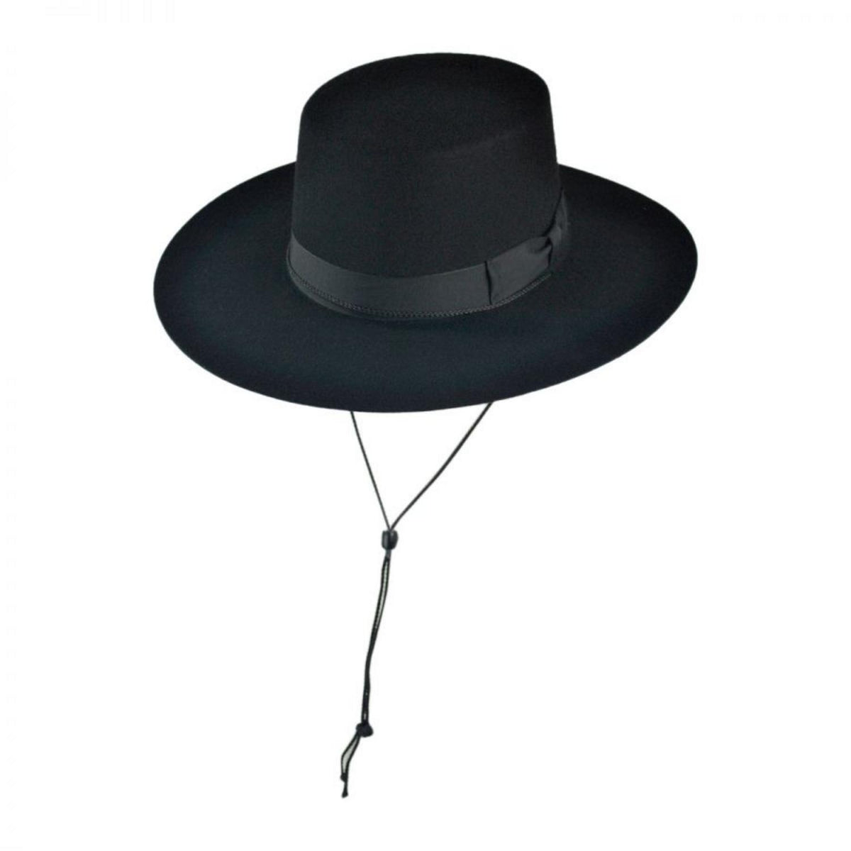 Jaxon Hats | Made in the USA - Classics Wool Felt Bolero Hat | 191721 | detailone | BLACK