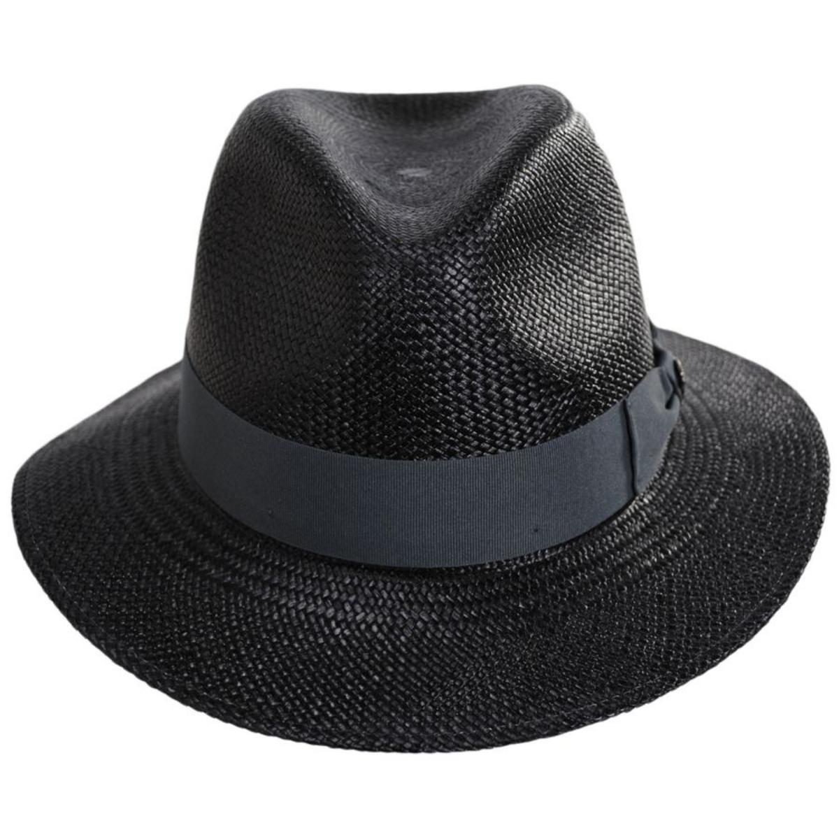 Bigalli | Jacques Panama Safari Fedora Hat | 129246 | front | BLACK