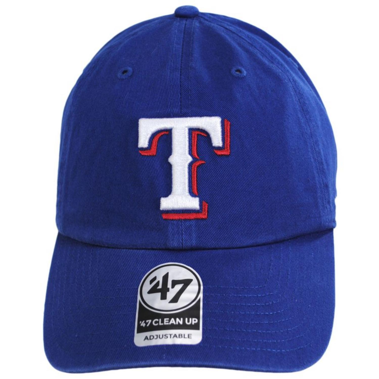 47 Brand | Texas Rangers MLB Clean Up Strapback Baseball Cap Dad Hat | 203441 | front | ROYAL