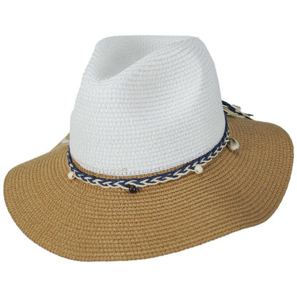 Jeanne Simmons | Two Tone Toyo Straw Fedora Hat | 101821 | lead | TAN