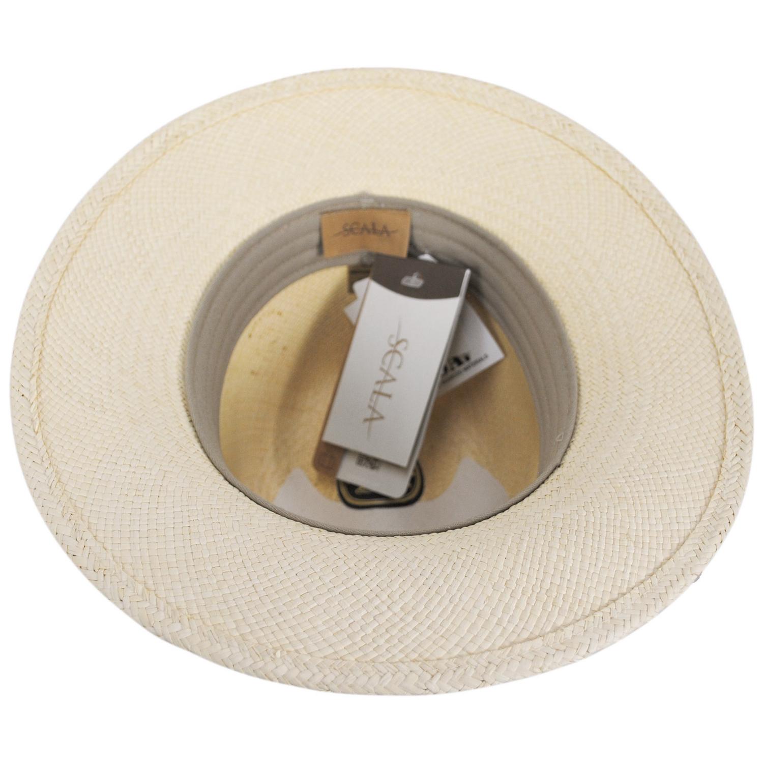Scala | Panama Straw Safari Fedora Hat | 126123 | under | NATURAL