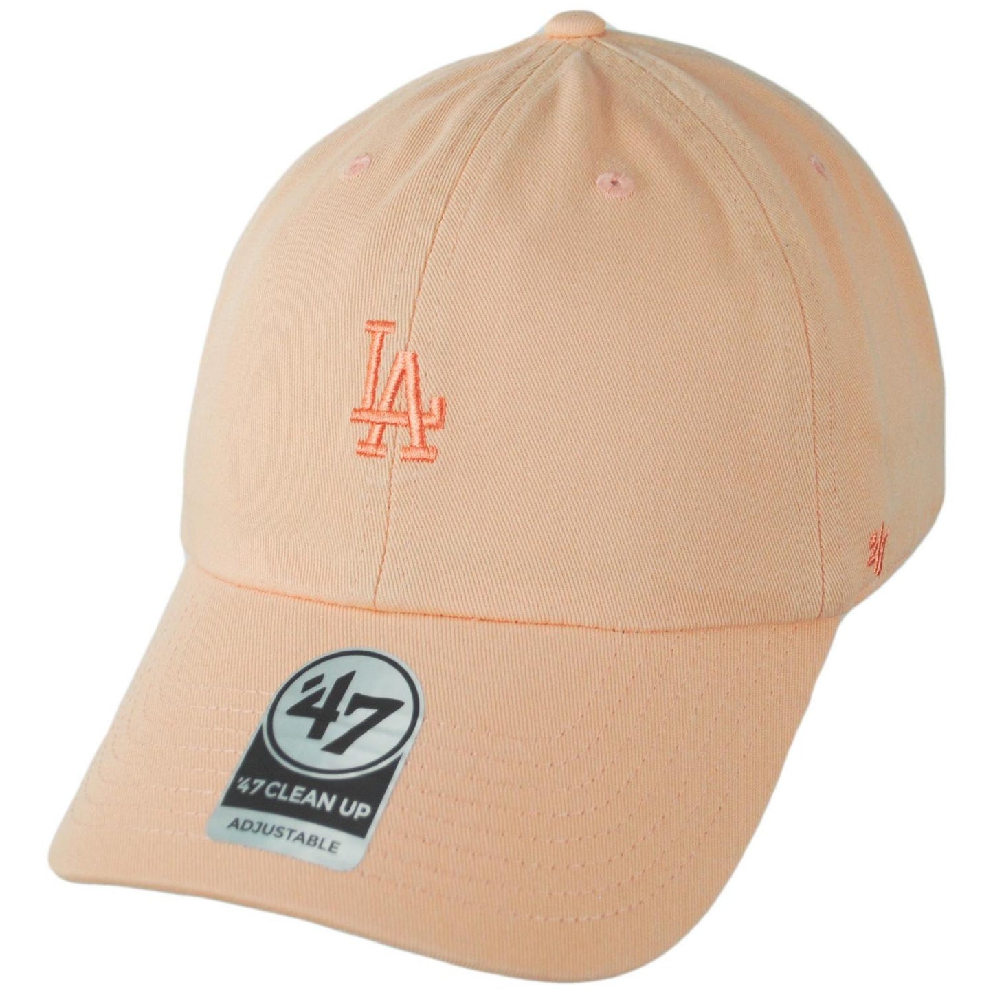 47 Brand | Los Angeles Dodgers MLB Tonal Base Runner Clean Up Strapback Baseball Cap Dad Hat | 203057 | lead | APRICOT