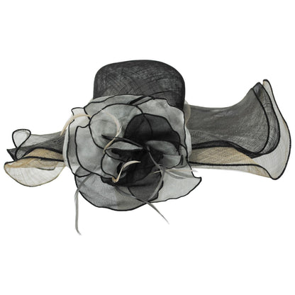 Something Special | Adore Belle Sinamay Straw Off Face Hat | 121362 | front | BLACK/GRAY