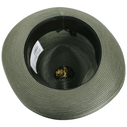 Dobbs | Rosebud Florentine Milan Poly Straw Fedora Hat | 127013 | under | OLIVE