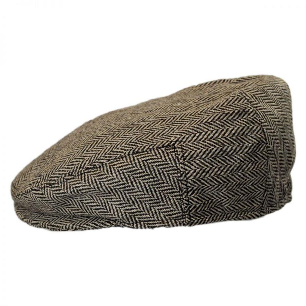 Jaxon Hats | Kid's Herringbone Wool Blend Ivy Cap | 512104 | profile | BROWN