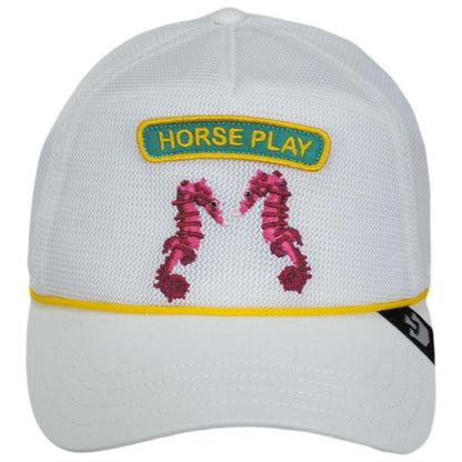 Goorin Bros | Seahorse Play Mesh Trucker Snapback Baseball Cap | 200710 | front | WHITE