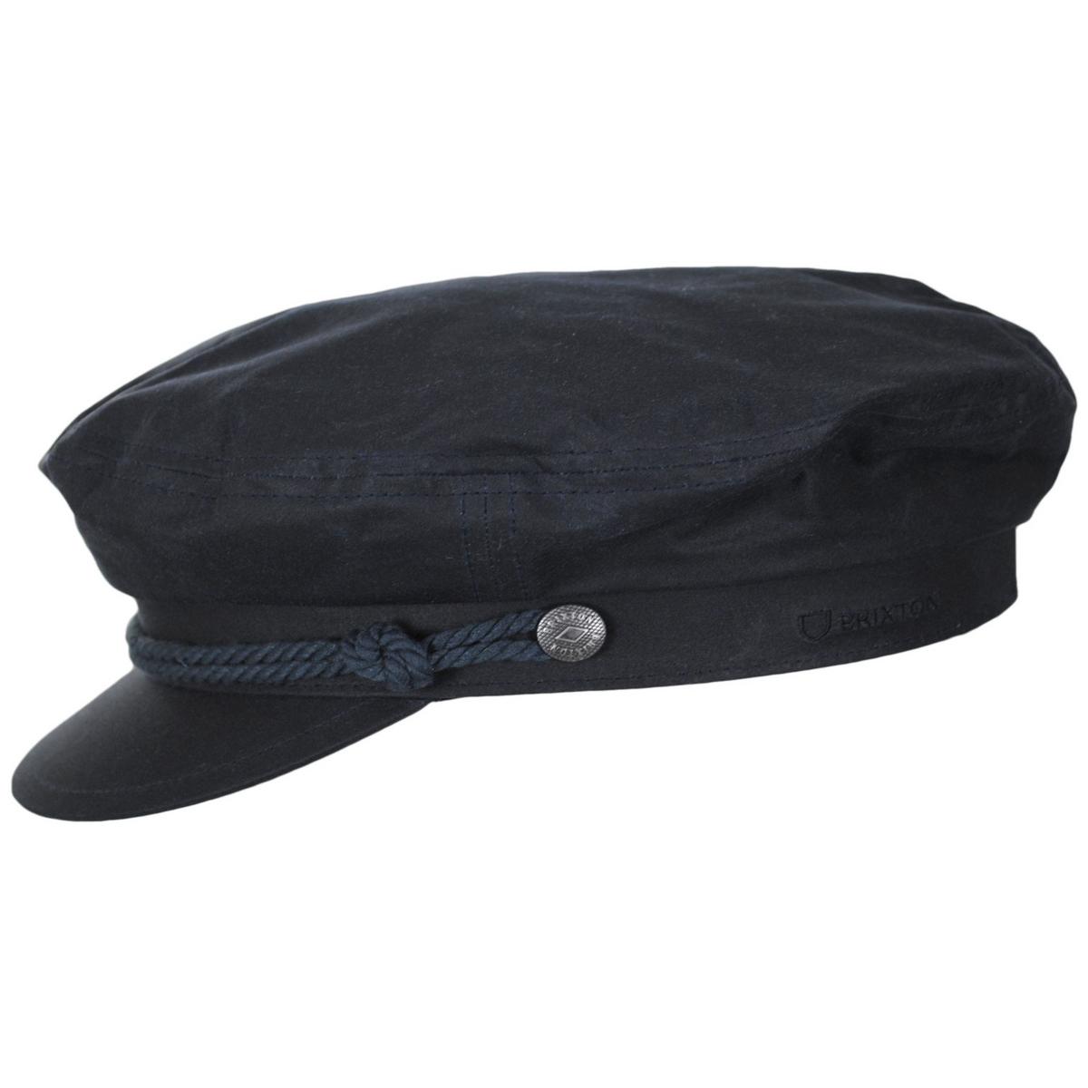 BRIXTON HATS | Fisherman Weather Guard Waxed Cotton Fiddler Cap | 181351 | profile | WASHED NAVY