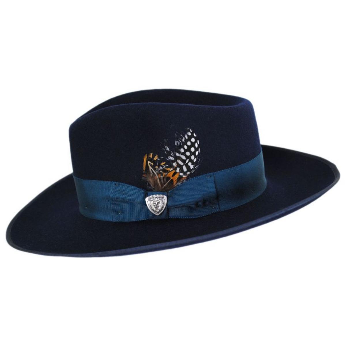 Dobbs | Cool Kid Wool Felt Fedora Hat | 130730 | profile | NAVY