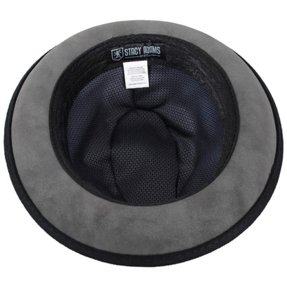 Stacy Adams | Bracco Wool Felt Fedora Hat | 130428 | under | BLACK/GREY