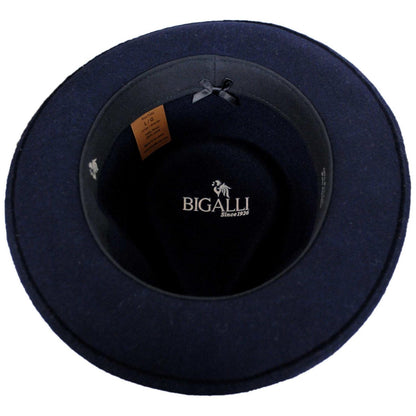 Bigalli | Quick Step Wool Felt Fedora Hat | 131439 | under | NAVY