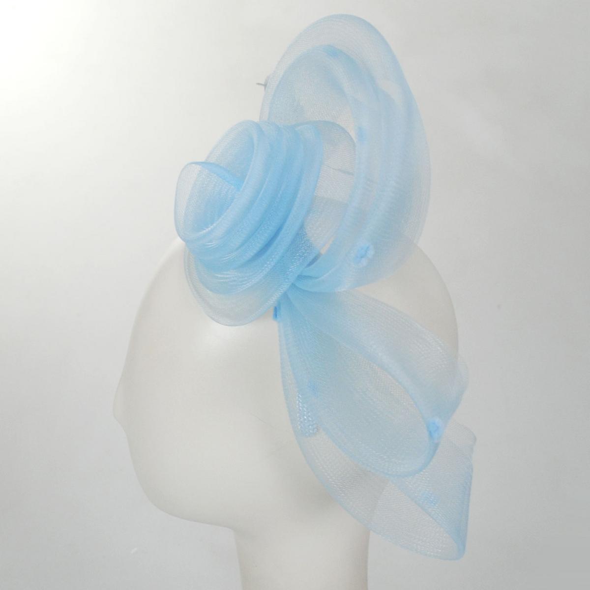 Kathy Jeanne | Pluma Horsehair Mesh Fascinator Hat | 122438 | profile | ICE BLUE
