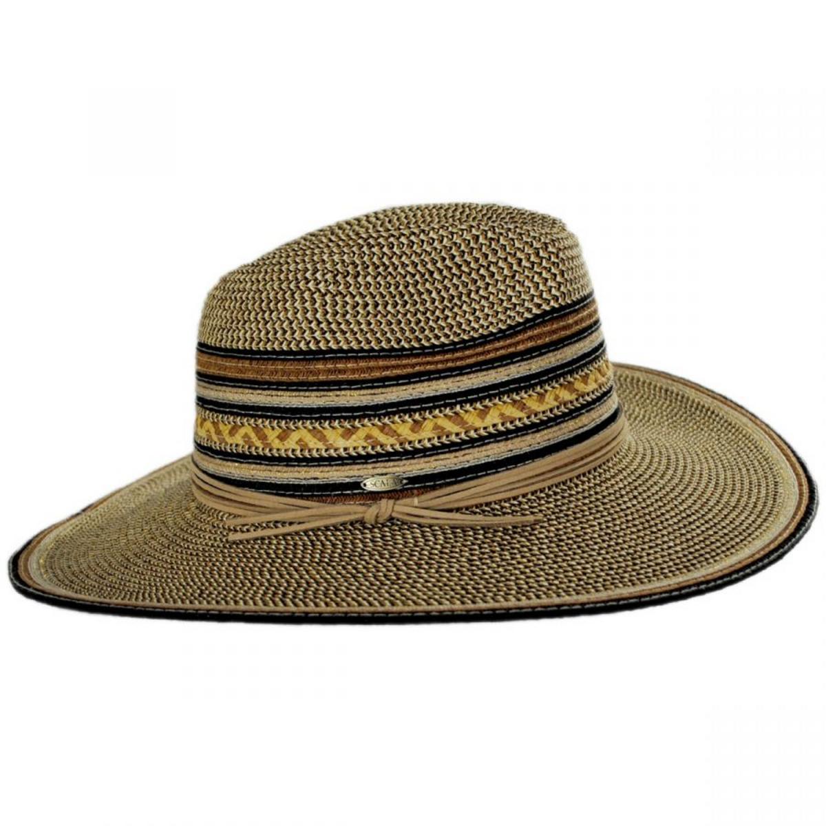 Scala | Alento Braided Toyo Straw Blend Fedora Hat | 101374 | profile | MULTI