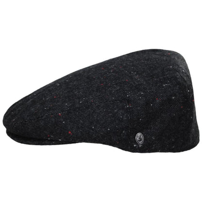 Jaxon Hats | Blackheath Marl Tweed Wool Blend Ivy Cap | 167582 | profile | BLACK