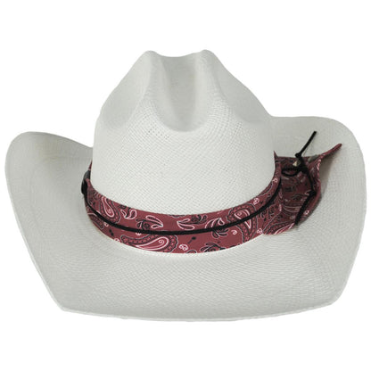 Bigalli | Manaba Panama Straw Western Hat | 129254 | front | WHITE