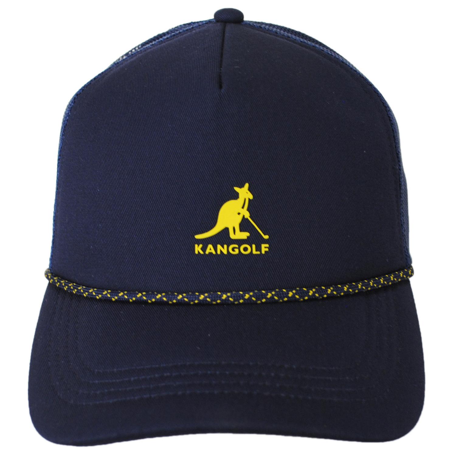 Kangol | Kangolf Cotton Mesh Trucker Snapback Baseball Cap | 201144 | front | NAVY