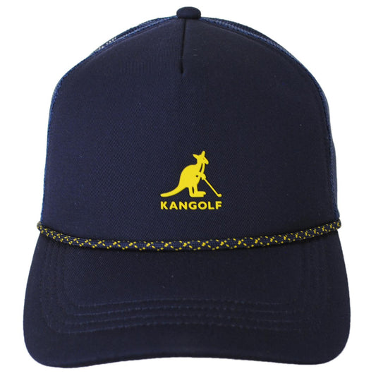 Kangol | Kangolf Cotton Mesh Trucker Snapback Baseball Cap | 201144 | front | NAVY