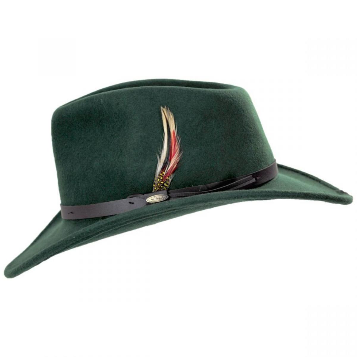 Scala | Dakota Wool Crushable Outback Hat | 130443 | profile | PINE