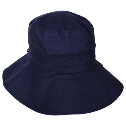 Scala | Alma Ponytail Cotton Bucket Hat | 106443 | lead | NAVY
